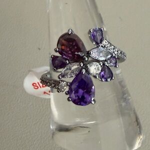 🚨 SOLD 🚨 💜 Bomb Party “Threaded In Thought” Ring | Gradient Amethyst CZ